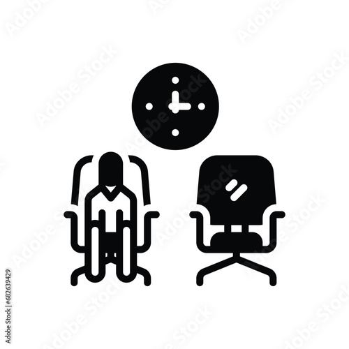 Black solid icon for wait 