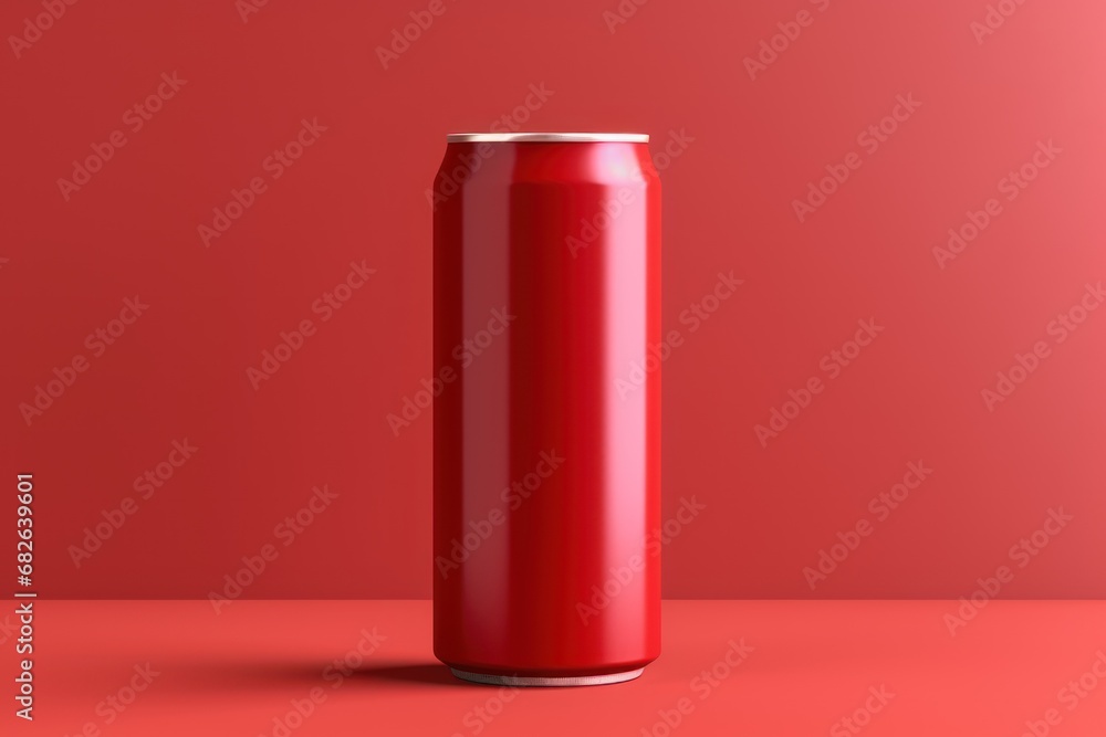 red aluminium can on background red aluminium can on background