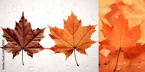 Autumn leaves composition on white  background generative ai