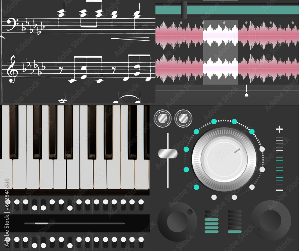 Digital png illustration of music panel on transparent background Digital png illustration of music panel on transparent background