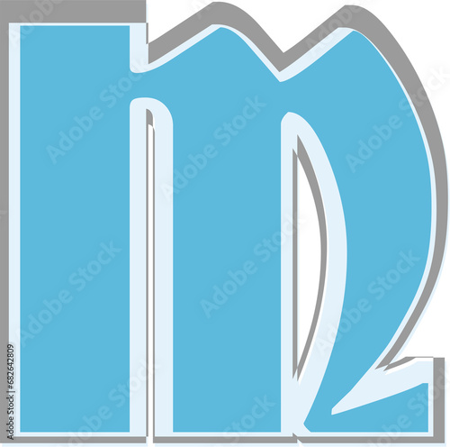 Classic alphabet, Blue letter M