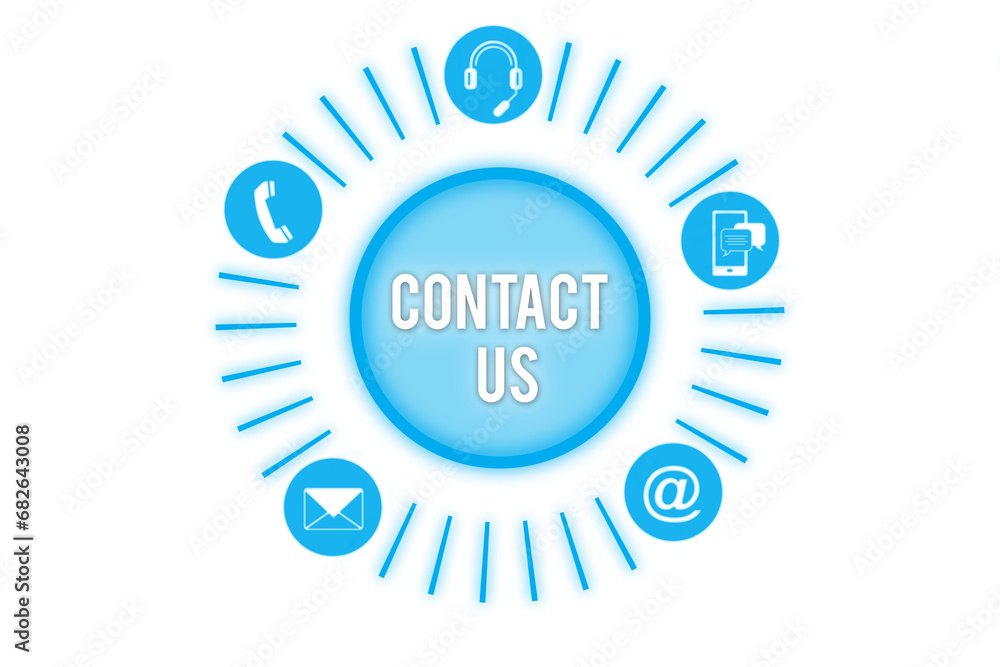 Digital png illustration of contact us text in blue circle and shapes on transparent background Digital png illustration of contact us text in blue circle and shapes on transparent background