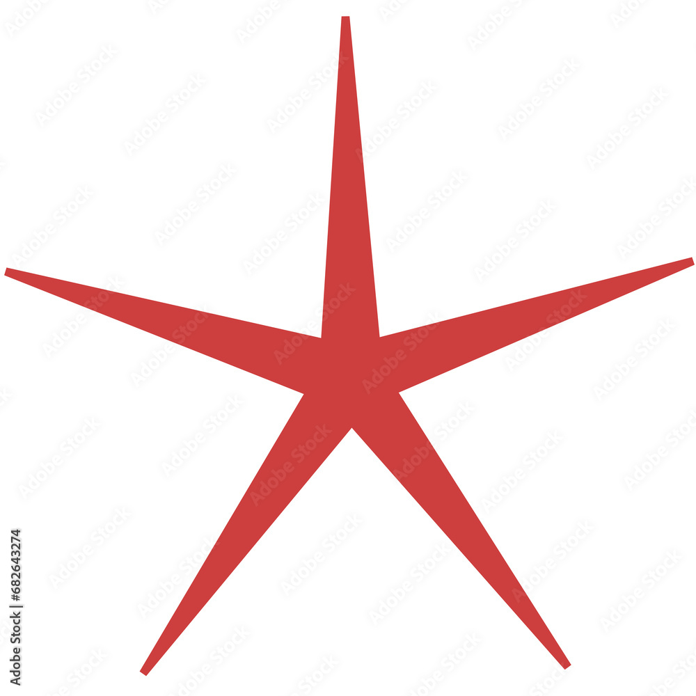Digital png illustration of red thin star on transparent background Digital png illustration of red thin star on transparent background