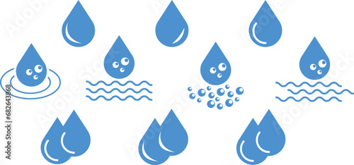Abstract water drop icon. Trendy water icon, drop symbol, dripped, rain icon isolated on white background