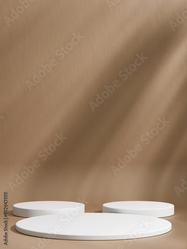 Minimalist brown background with 3d podium product display background