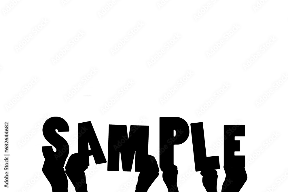 Digital png illustration of hands holding sample text on transparent ...