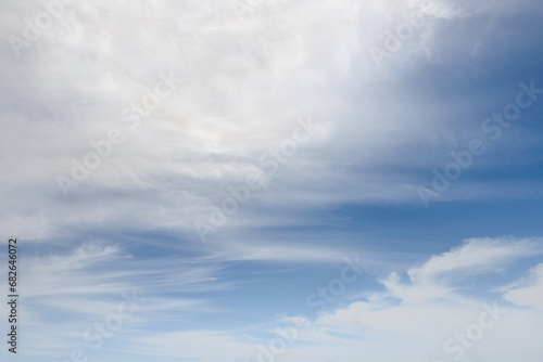 The unique  beauty of a clear cloudy daytime spring sunny calm bright sky