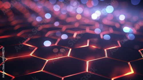 Abstract background hexagon pattern with glowing