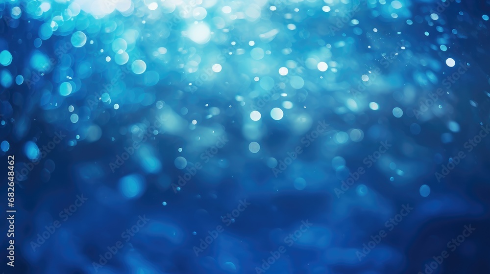 blue blurry underwater bokeh - obrazy, fototapety, plakaty 