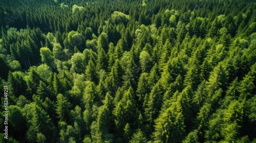 Trees in the forest from above