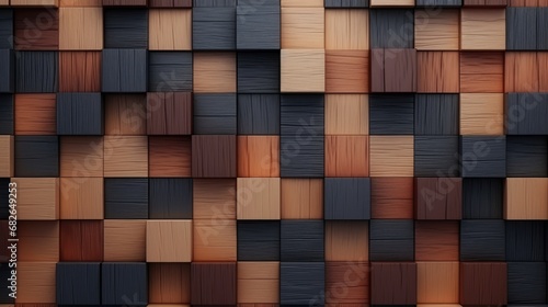 Textured wood cube background 