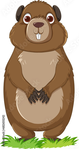 Adorable Groundhog Cartoon Character in Vector Illustration Style
