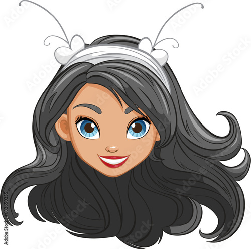 Elegant Woman with Long Hair: A Vector Illustration