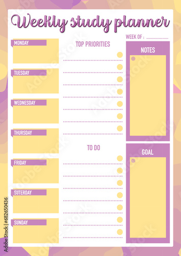 Pink and Yellow Lesson Plan Schedule