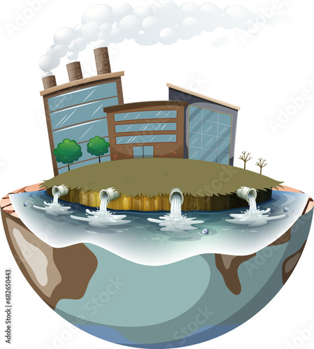 Global Warming Crisis: Earth's Iconic Cartoon Pollution