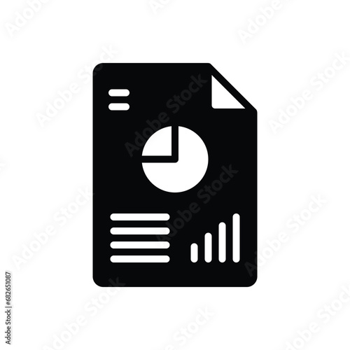 Black solid icon for report  