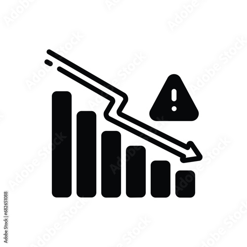 Black solid icon for reduce risk  photo