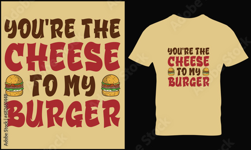 Burger t-shirt design vector graphic.