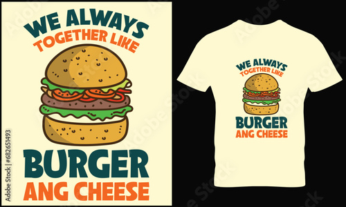 Burger t-shirt design vector graphic.