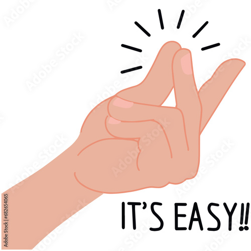 Hand with snapping finger gesture illustration