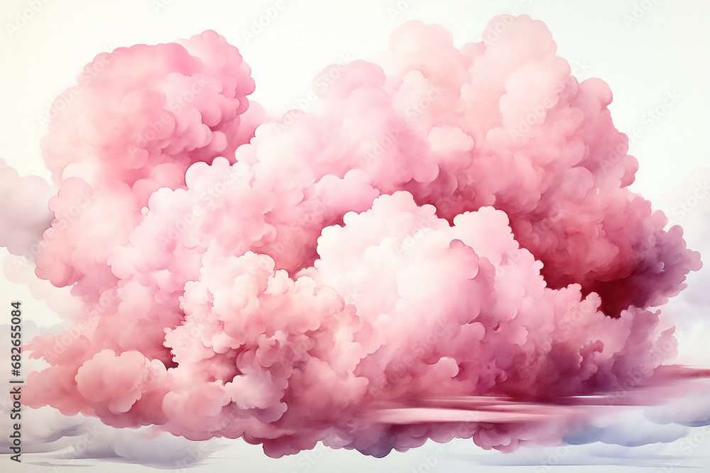 Watercolor illustration of a cloud