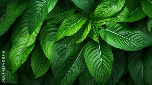 close up nature view of green leaf background photo