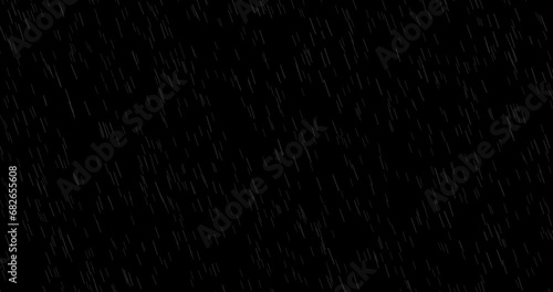 
4K Cinematic Realistic rainfall animation overlay background in alpha luma matte. Heavy rain storm seamless loop animation. Surreal raindrops falling thunderstorm overlay. Raindrops on black bg.