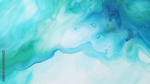 Abstract hand painted teal color watercolor design