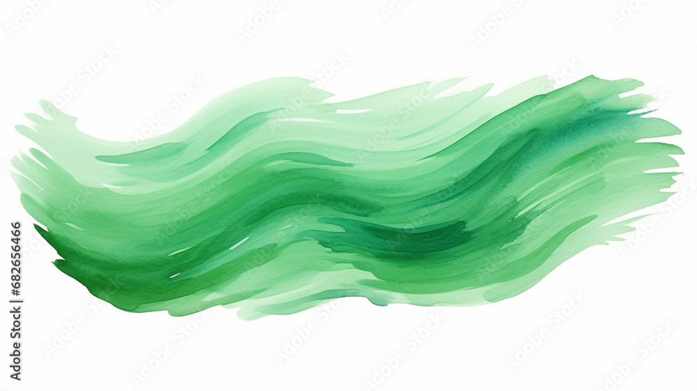 Green mint brush stroke hand painted illustration