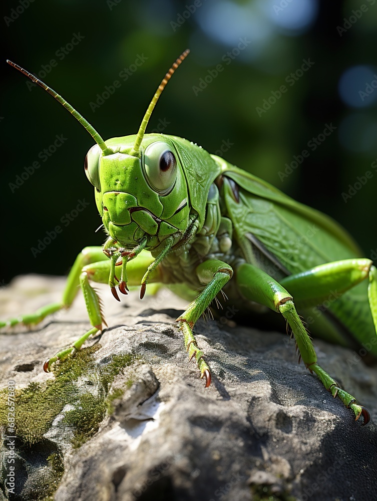 Fototapeta premium grasshopper on a leaf