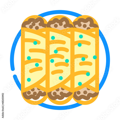 enchiladas mexican cuisine color icon vector. enchiladas mexican cuisine sign. isolated symbol illustration