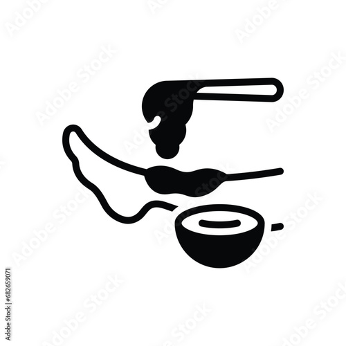 Black solid icon for waxing 