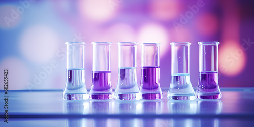 Lab Research with Distinctive Purple Test Tube