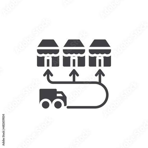 Cargo logistics procedure vector icon