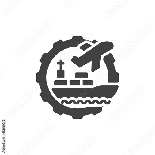 Cargo logistics management vector icon