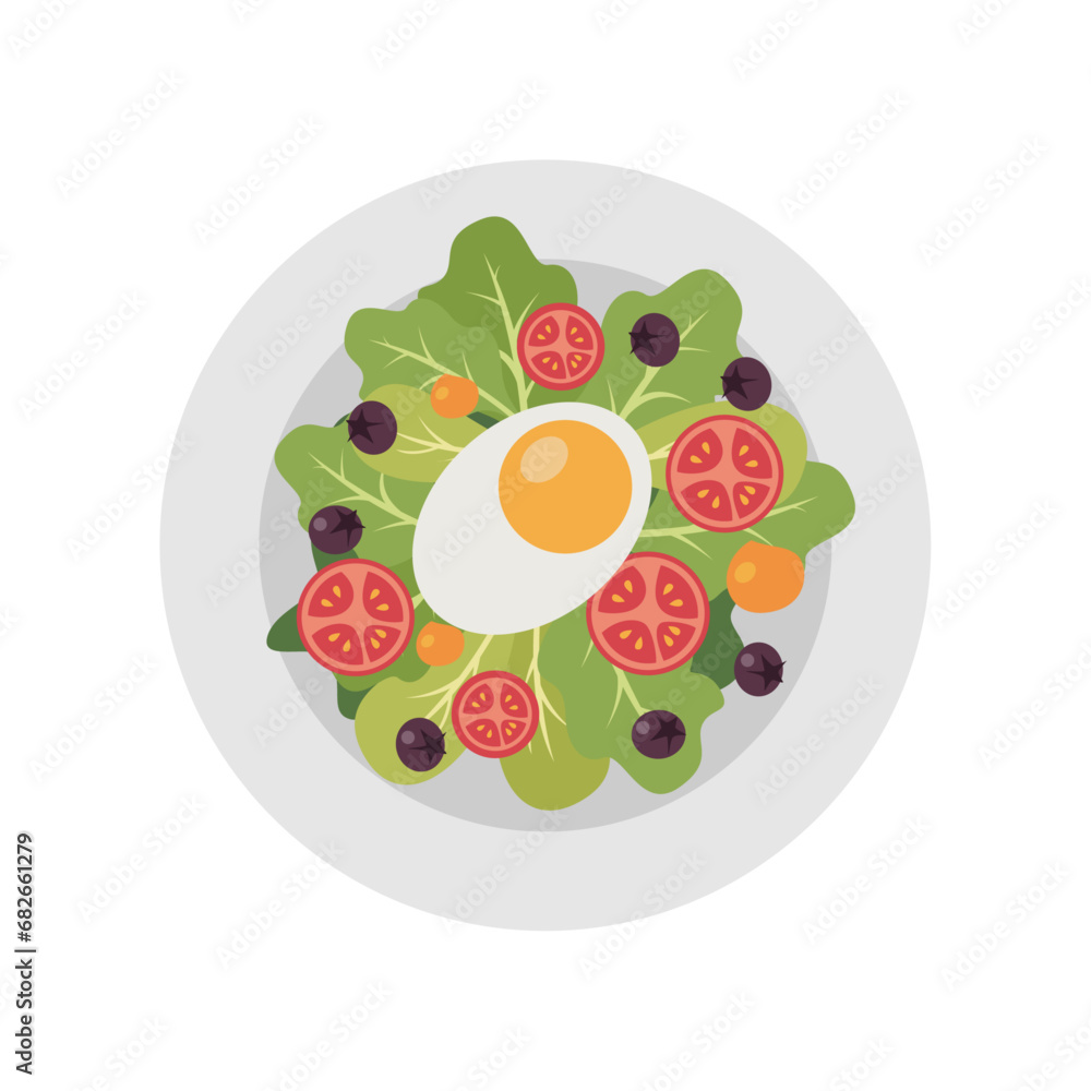 Flat Illustration of Salad Vector. Foods and Drinks Daily Illustration. Flat Illustration of Salad Vector. Foods and Drinks Daily Illustration.