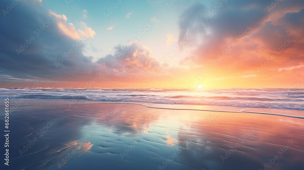 Photography of a tranquil beach at sunset Photography of a tranquil beach at sunset