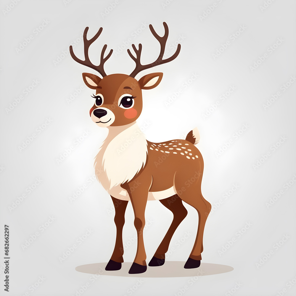 illustration of reindeer on white background. illustration of reindeer on white background.