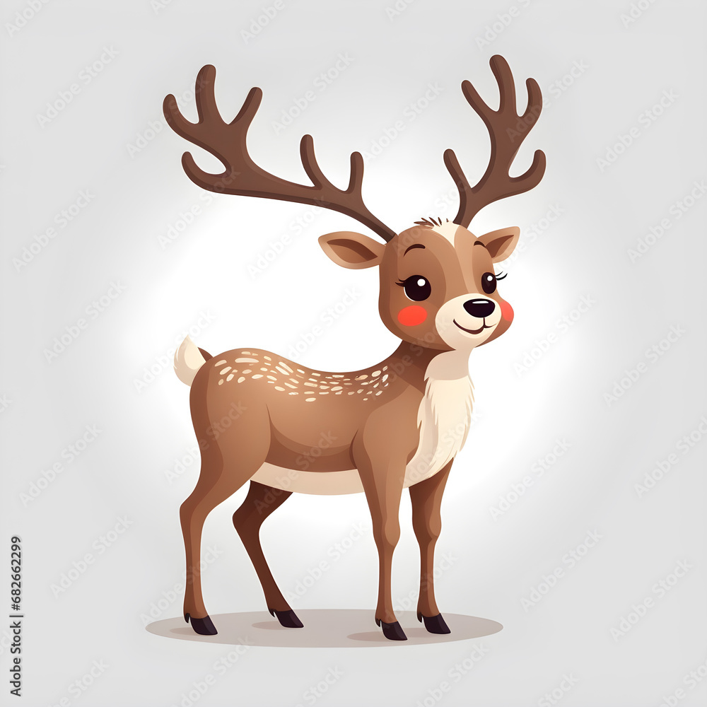 illustration of reindeer on white background. illustration of reindeer on white background.