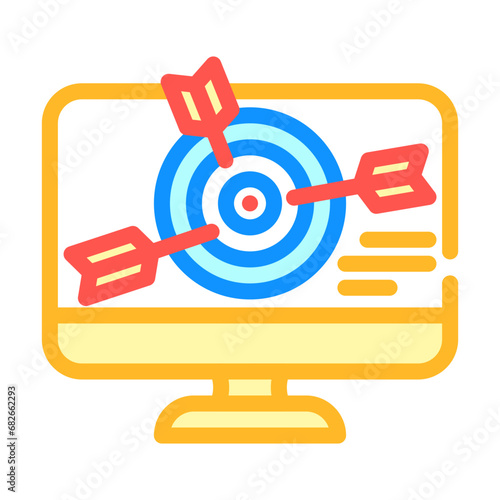 targeted ads social media color icon vector. targeted ads social media sign. isolated symbol illustration
