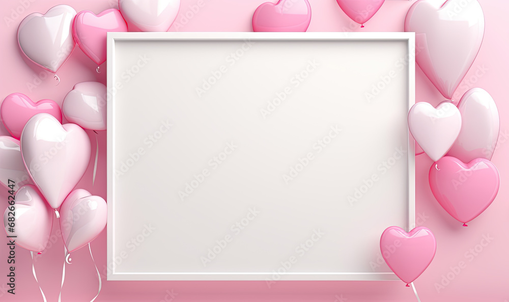 Heart balloons with Picture frame for a valentine's day Heart balloons with Picture frame for a valentine's day