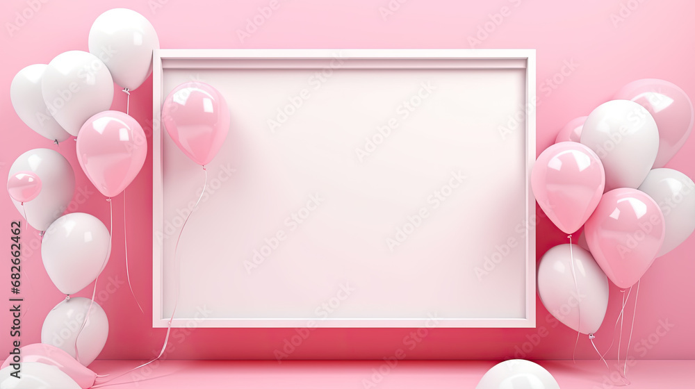 Heart balloons with Picture frame for valentine's day Heart balloons with Picture frame for valentine's day