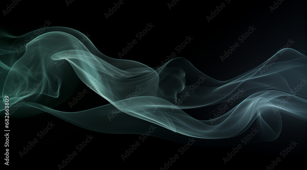 Soft grey smoke waves creating a tranquil, underwater-like abstract background.