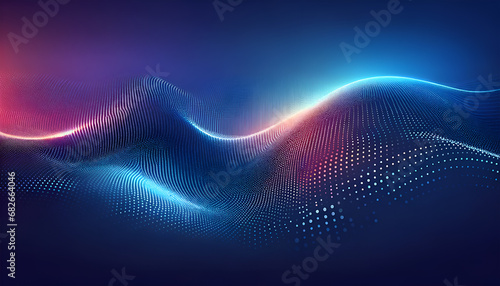 an abstract background with a pattern of dots and a gradient of blues and purples.