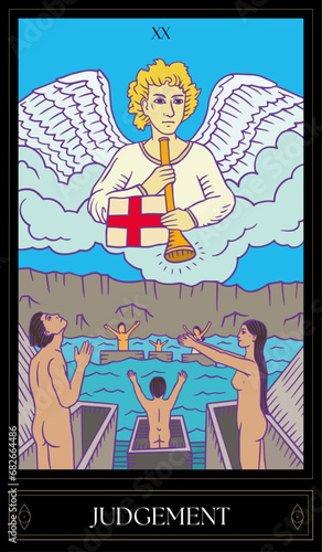 Tarot Card Illustration isolated on white background. judgement