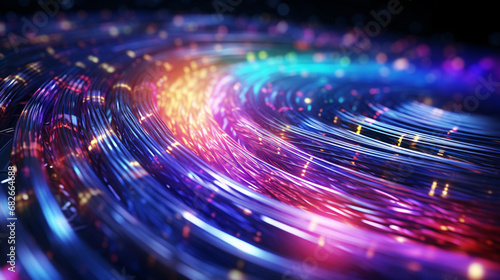 Fiber optic cable internet connection illustration. Generative ai
