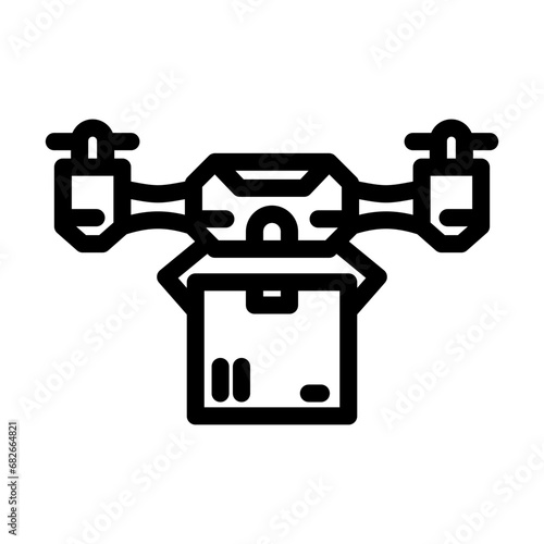 delivery drone line icon vector. delivery drone sign. isolated contour symbol black illustration