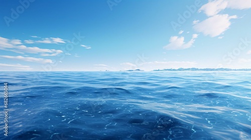 a body of water with blue sky and clouds