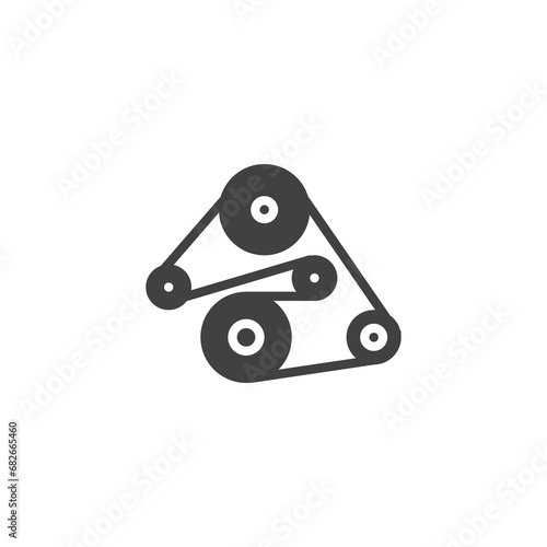 Serpentine Belt System vector icon