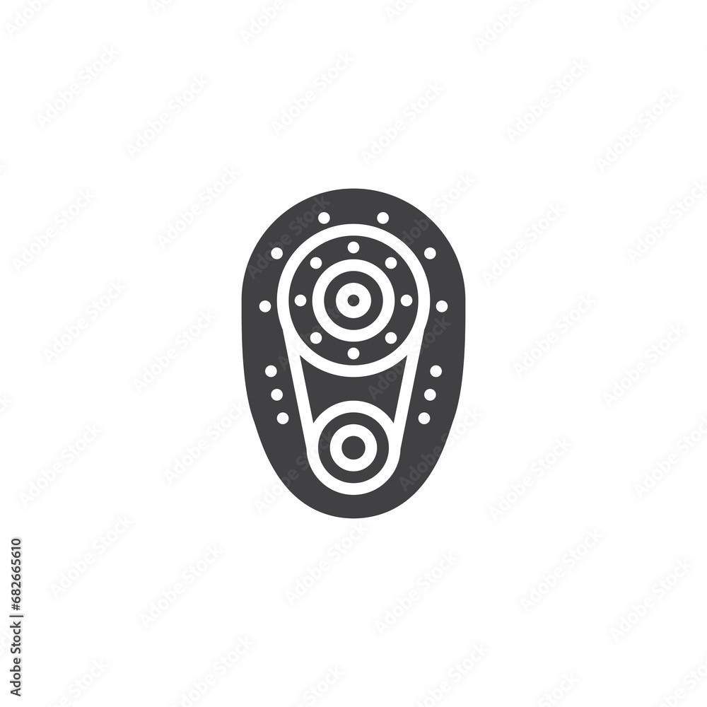 Drive belt system vector icon Drive belt system vector icon